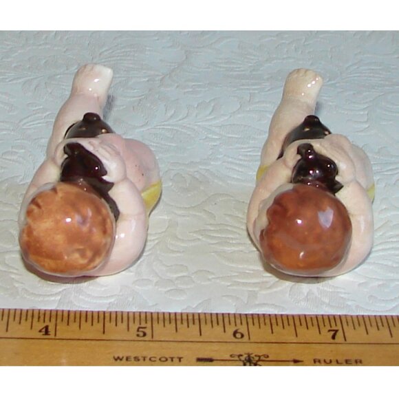 Vtg Rockabye Baby & Puppy Salt & Pepper SHAKER SET, Figural Child & Dog - Picture 4 of 7